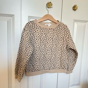 H&M 5T Girls Brown Tan Crew Neck Sweatshirt